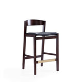Klismos Counter Stool in Black and Dark Walnut (set of 2) by Manhattan Comfort at Eve Furniture