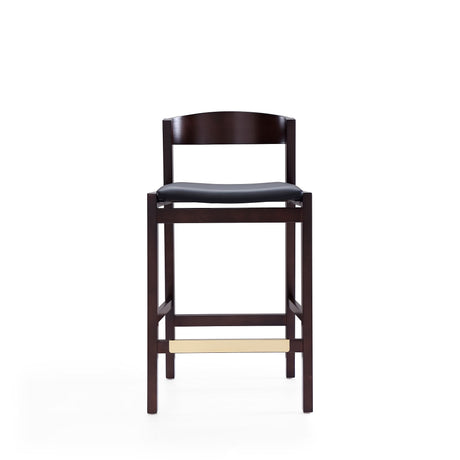 Klismos Counter Stool in Black and Dark Walnut (set of 2) by Manhattan Comfort at Eve Furniture