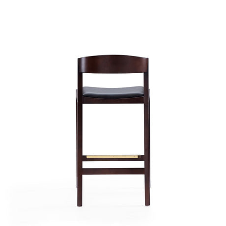 Klismos Counter Stool in Black and Dark Walnut (set of 2) by Manhattan Comfort at Eve Furniture