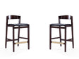 Klismos Counter Stool in Black and Dark Walnut (set of 2) by Manhattan Comfort at Eve Furniture