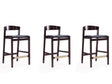 Klismos Counter Stool in Black and Dark Walnut (set of 3) by Manhattan Comfort at Eve Furniture