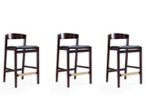 Klismos Counter Stool in Black and Dark Walnut (set of 3) by Manhattan Comfort at Eve Furniture