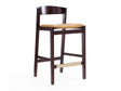 Klismos Counter Stool in Camel and Dark Walnut by Manhattan Comfort at Eve Furniture