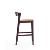 Klismos Counter Stool in Camel and Dark Walnut (set of 2) by Manhattan Comfort at Eve Furniture