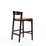 Klismos Counter Stool in Camel and Dark Walnut (set of 2) by Manhattan Comfort at Eve Furniture