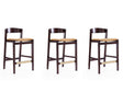 Klismos Counter Stool in Camel and Dark Walnut (set of 3) by Manhattan Comfort at Eve Furniture