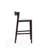 Klismos Counter Stool in Ivory and Dark Walnut by Manhattan Comfort at Eve Furniture