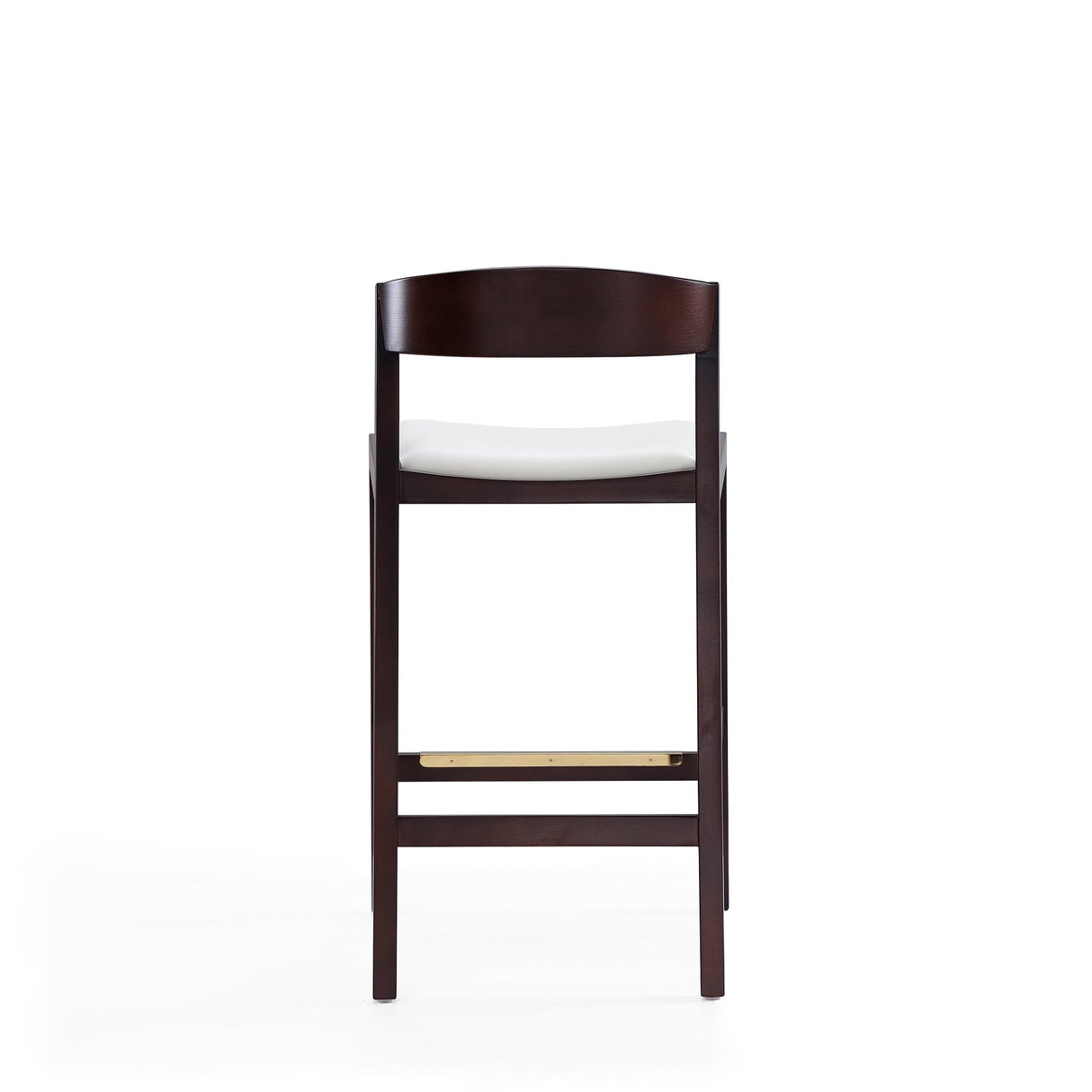 Klismos Counter Stool in Ivory and Dark Walnut by Manhattan Comfort at Eve Furniture