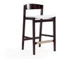 Klismos Counter Stool in Ivory and Dark Walnut by Manhattan Comfort at Eve Furniture