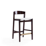 Klismos Counter Stool in Ivory and Dark Walnut (set of 2) by Manhattan Comfort at Eve Furniture