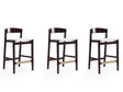 Klismos Counter Stool in Ivory and Dark Walnut (set of 3) by Manhattan Comfort at Eve Furniture