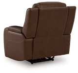 Knightington Brown Power Recliner w/Audio Seating by Ashley at Eve Furniture