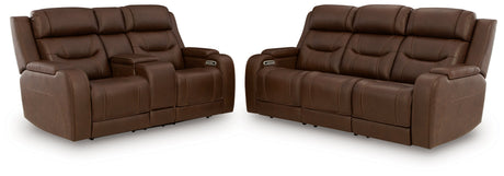 Knightington Brown Power Reclining Living Room Set by Ashley at Eve Furniture