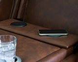 Knightington Brown Power Reclining Sofa w/Audio Seating by Ashley at Eve Furniture