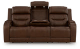 Knightington Brown Power Reclining Sofa w/Audio Seating by Ashley at Eve Furniture