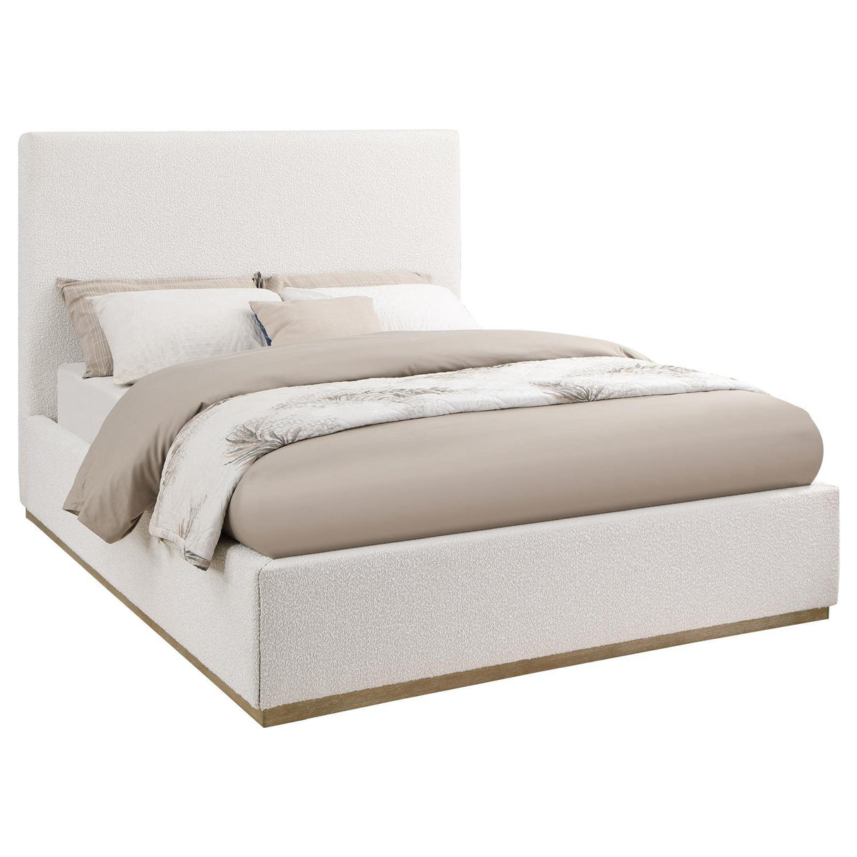 Knox Cream Upholstered Queen Platform Bed by Coaster at Eve Furniture