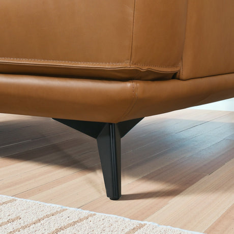 Knox Genuine Tan Leather Comfortable Sofa by Ashcroft Imports at Eve Furniture