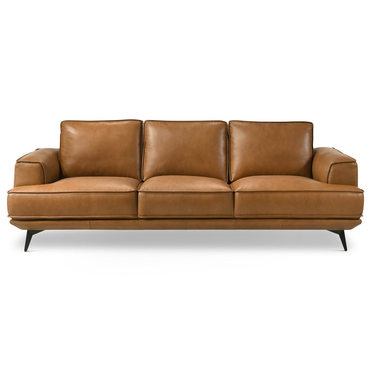 Knox Genuine Tan Leather Comfortable Sofa by Ashcroft Furniture at Eve Furniture