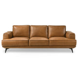Knox Genuine Tan Leather Comfortable Sofa by Ashcroft Furniture at Eve Furniture
