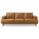 Knox Genuine Tan Leather Comfortable Sofa by Ashcroft Imports at Eve Furniture