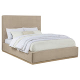 Knox Khaki Queen Fabric Upholstered Platform Bed by Coaster at Eve Furniture