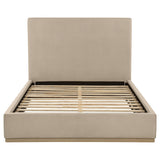 Knox Khaki Queen Fabric Upholstered Platform Bed by Coaster at Eve Furniture