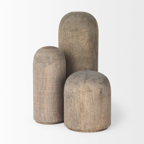 Knox Short Gray-Wash Wood Decorative Object by Mercana at Eve Furniture
