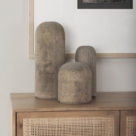 Knox Short Gray-Wash Wood Decorative Object by Mercana at Eve Furniture