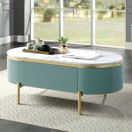 Koblenz Light Teal Coffee Table by Furniture of America at Eve Furniture