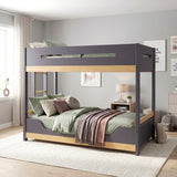 Koda Natural/Plum Twin/Twin Bunk Bed by Homelegance at Eve Furniture