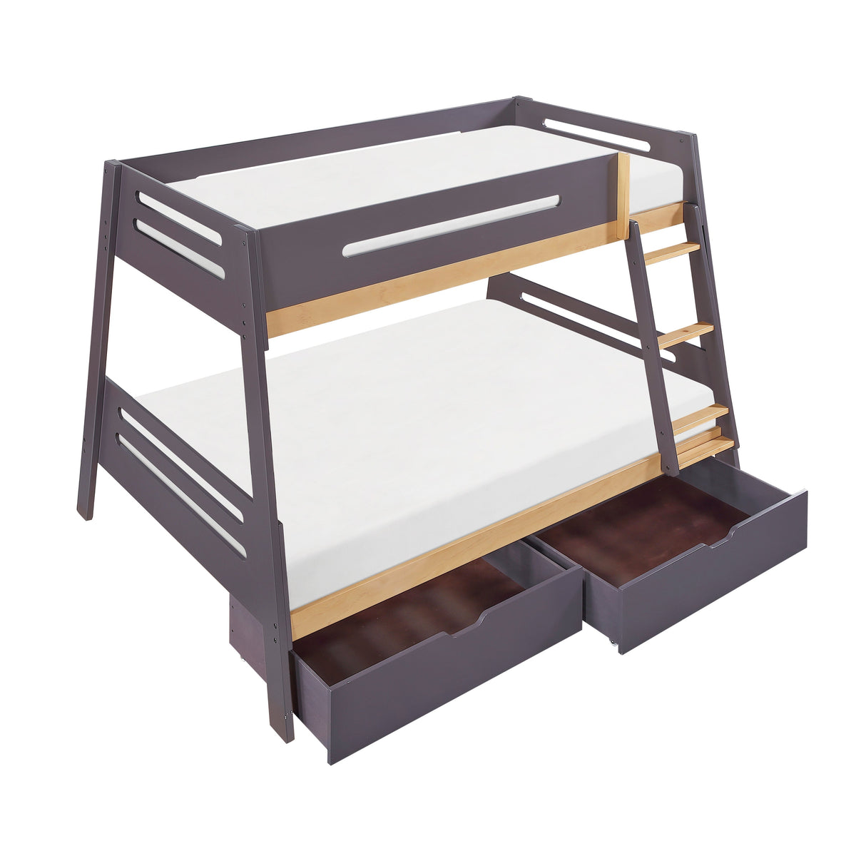 Koda Plum/Natural Twin/Full Bunk Bed by Homelegance at Eve Furniture