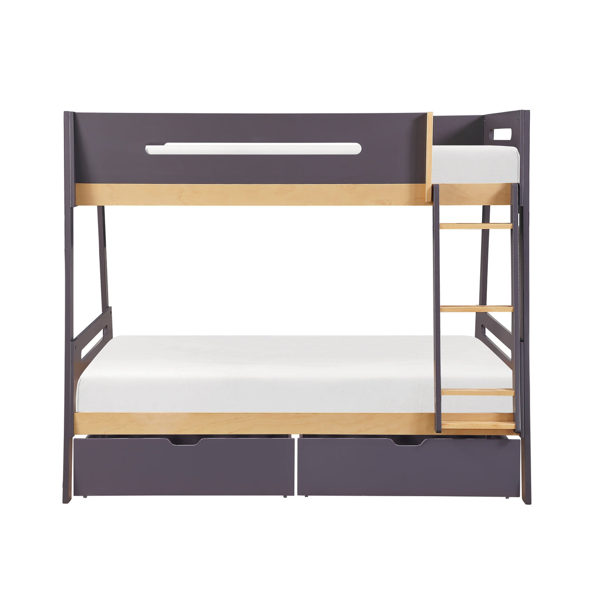 Koda Plum/Natural Twin/Full Bunk Bed by Homelegance at Eve Furniture