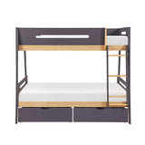 Koda Plum/Natural Twin/Full Bunk Bed by Homelegance at Eve Furniture
