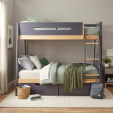 Koda Plum/Natural Twin/Full Bunk Bed by Homelegance at Eve Furniture