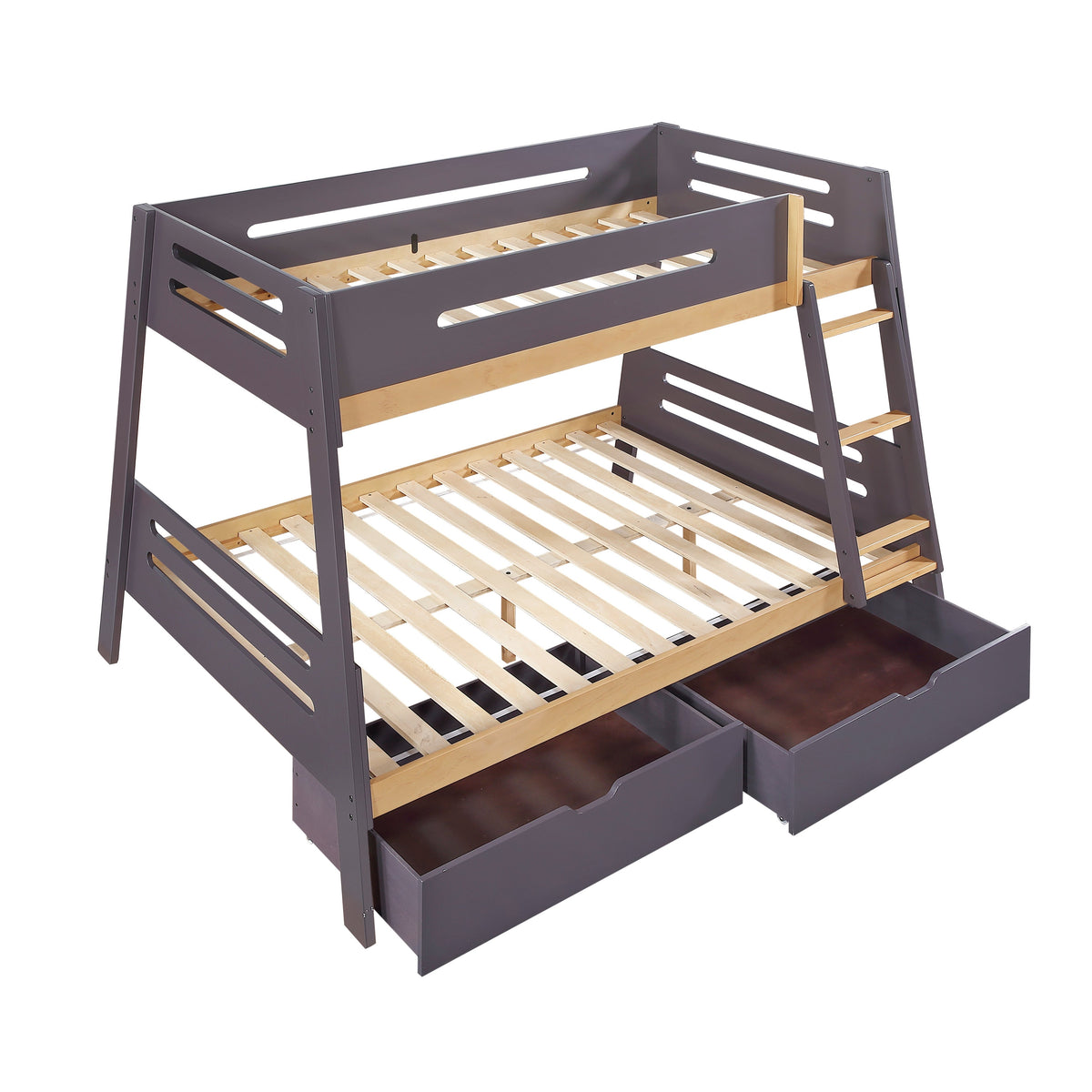 Koda Plum/Natural Twin/Full Bunk Bed by Homelegance at Eve Furniture