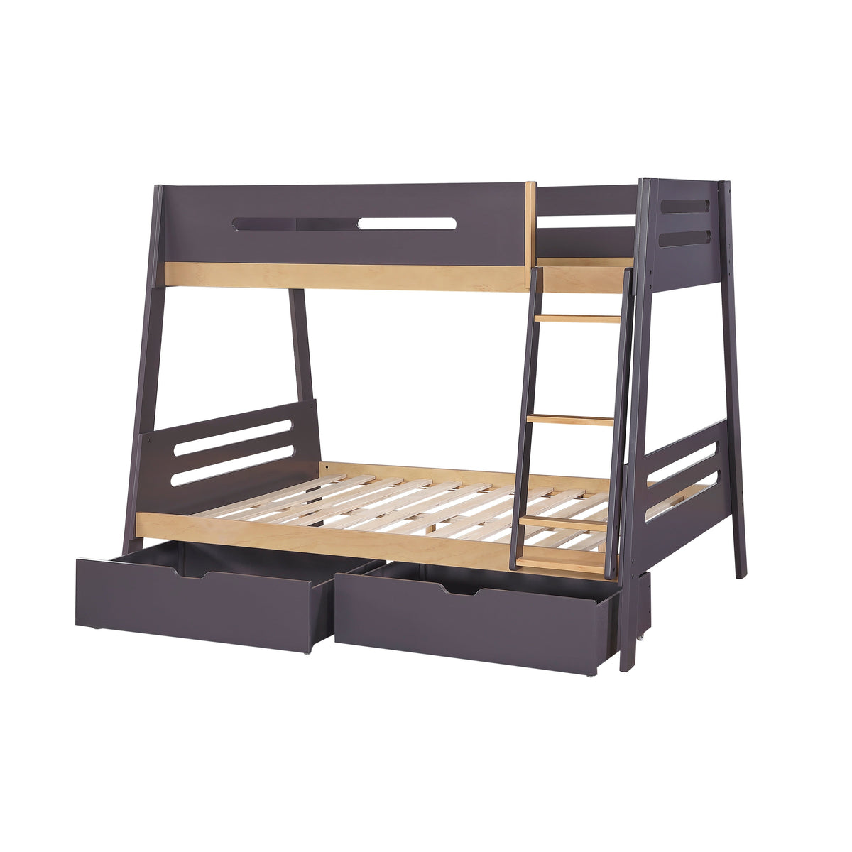 Koda Plum/Natural Twin/Full Bunk Bed by Homelegance at Eve Furniture