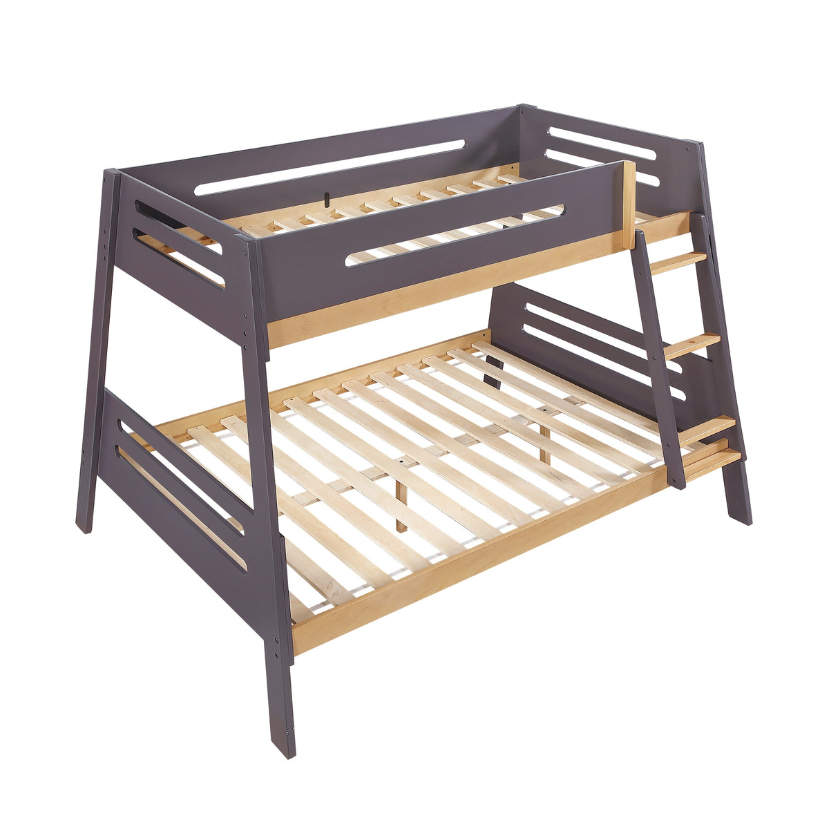 Koda Plum/Natural Twin/Full Bunk Bed by Homelegance at Eve Furniture