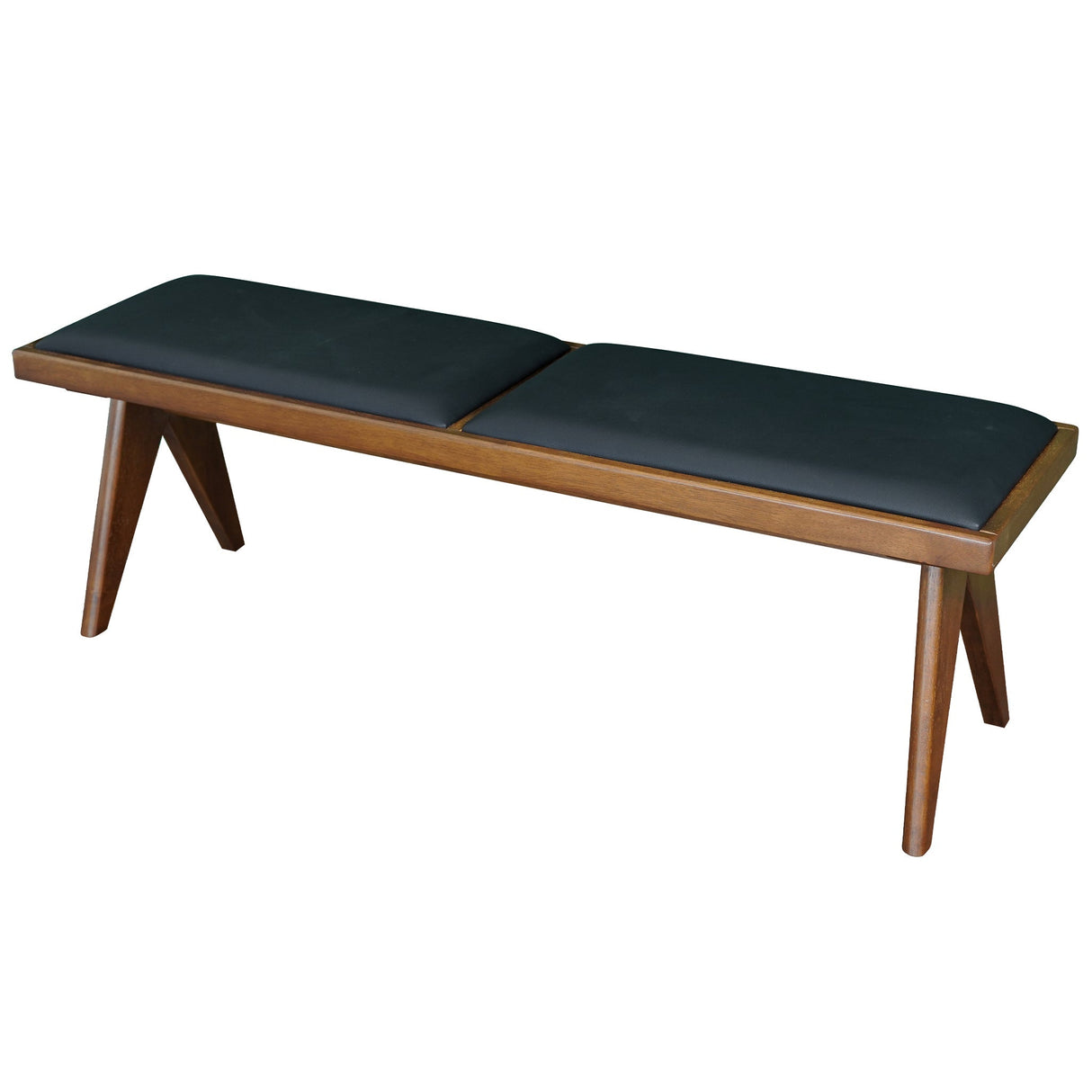 Kody Black Vegan Leather Bench