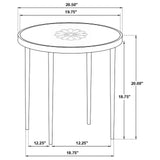 Kofi Round Marble Top Side Table White and Black