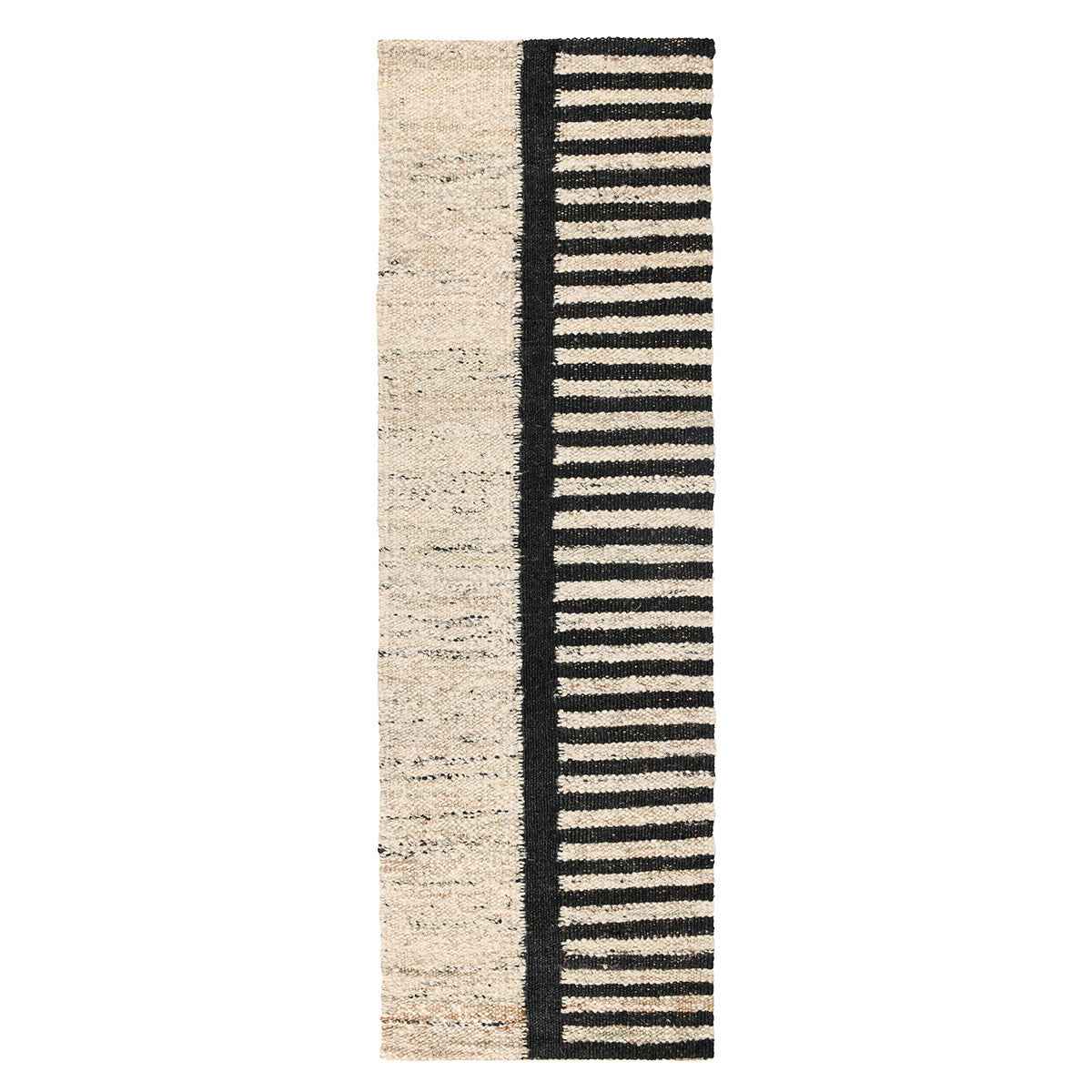 Kofu Stripe Natural/Black Rug by Classic Home at Eve Furniture