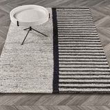 Kofu Stripe Natural/Black Rug by Classic Home at Eve Furniture