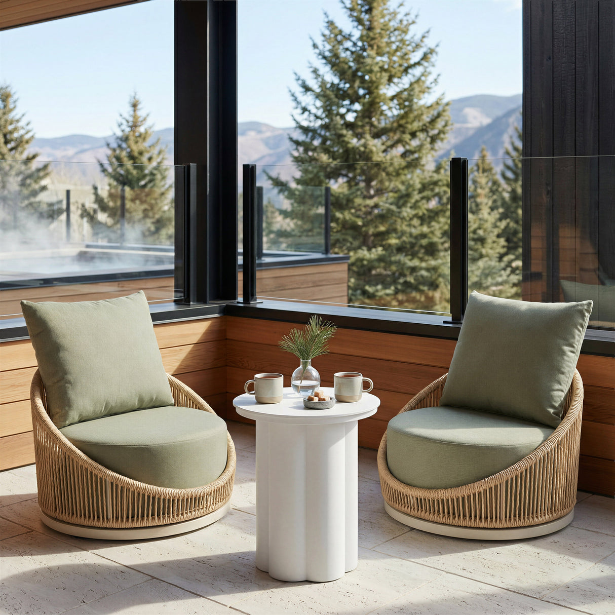 Kogur White Outdoor Side Table by Zuomod at Eve Furniture
