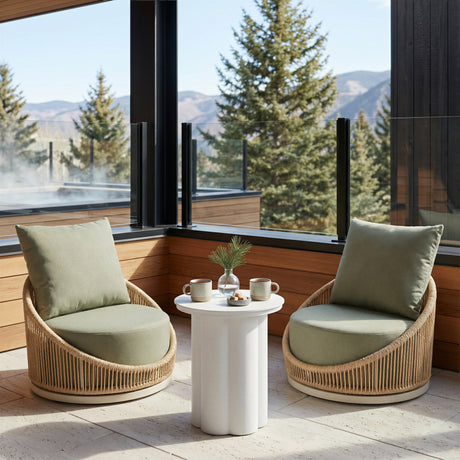 Kogur White Outdoor Side Table by Zuomod at Eve Furniture