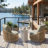 Kogur White Outdoor Side Table by Zuomod at Eve Furniture