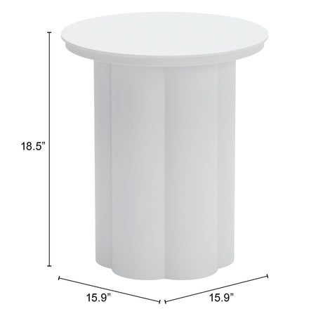 Kogur White Outdoor Side Table by Zuomod at Eve Furniture