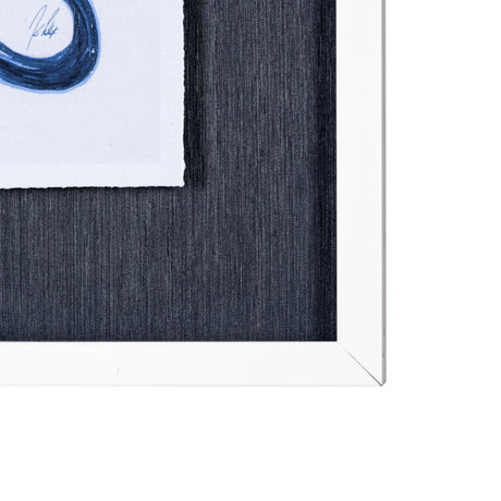 Koi Fish Blue I by Mercana Studio a Hand Embellished Textured Framed Art Print Matted under Glass by Mercana at Eve Furniture