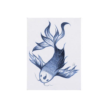 Koi Fish Blue II by Mercana Studio a Hand Embellished Textured Canvas by Mercana at Eve Furniture