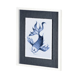 Koi Fish Blue II by Mercana Studio a Hand Embellished Textured Framed Art Print Matted under Glass by Mercana at Eve Furniture