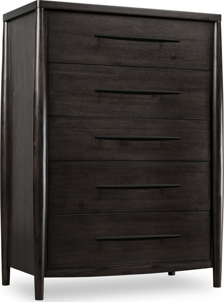 Koko Minx Five Drawer Acacia Wood Chest by Modus Furniture at Eve Furniture
