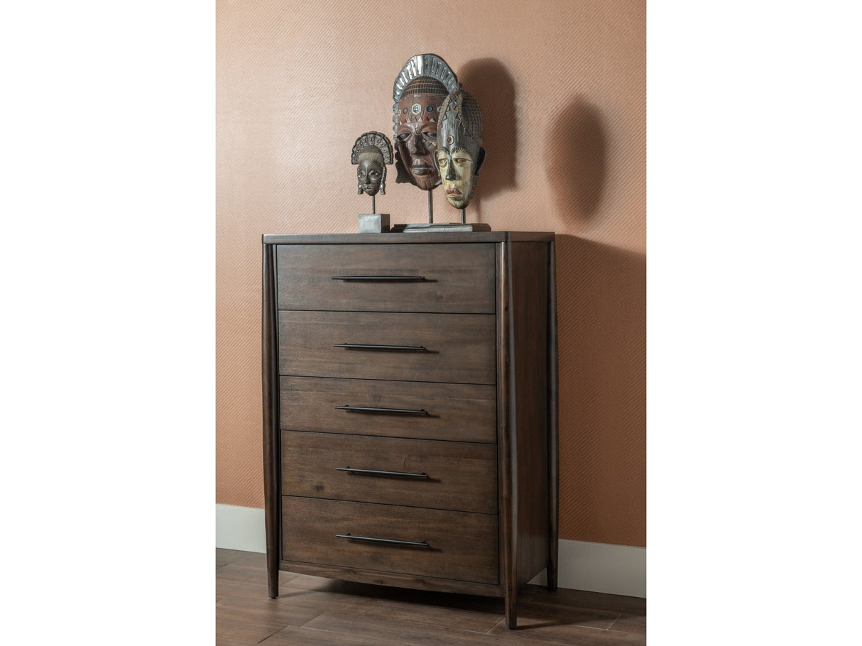 Koko Minx Five Drawer Acacia Wood Chest by Modus Furniture at Eve Furniture